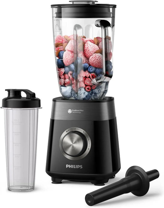 Philips blender 5000 HR3031/00, Pièces résistantes au lave-vaisselle, Series, Puissance 1200W, Capacité totale de 2L, 3 niveaux de vitesse + Pulse