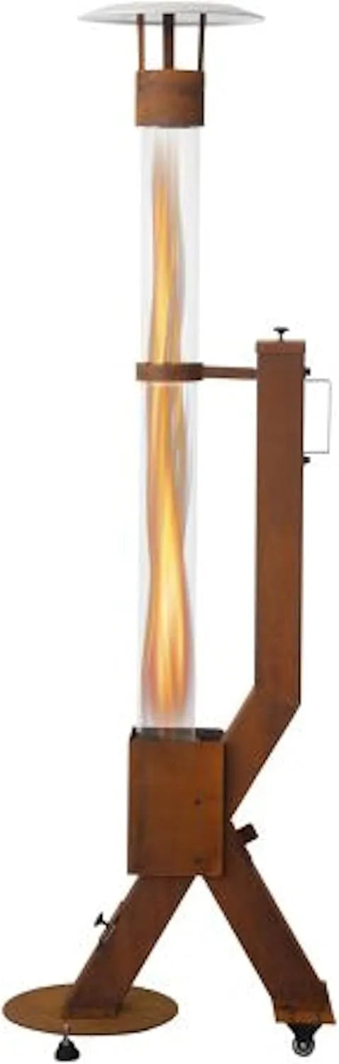 Rocket Heater, Brûleur à Granulés de Bois, puissance 6,5 KW, Acier Corten, sans Fumée & Écologique, Chauffage de Terrasse à Pellets