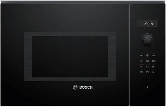 Bosch four à micro-ondes BEL554MB0, puissance 900 W, Plateau tournant 31,5 cm, fonction grill, finition noire, Serie 6 encastrable, capacité 25 L
