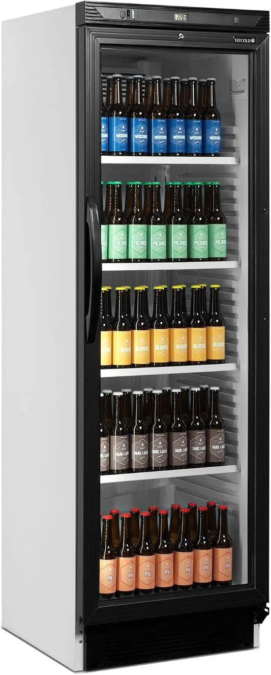 1 LED Rafraichisseurs de Boissons CEV425, Volume Brut 372 Litres, Plate de Température 2 à 10 °C, finition blanche Frigo à Boissons Vitré