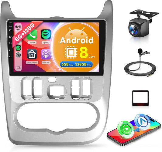 6G+128G 2009-2015, avec GPS Navi, Sans Fil Carplay Android Auto 9 Pouces Autoradio, RDS, WiFi Bluetooth FM, DSP, SWC Caméra de Recul