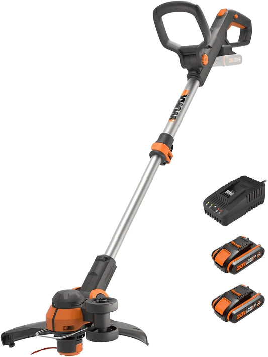 Worx 20V Coupe-Bordures et Dresse-Bordures sans Fil, PowerShare WG163E.3, Diamètre de Coupe 30 cm, 2 Batteries 2Ah et 1 Chargeur Inclus