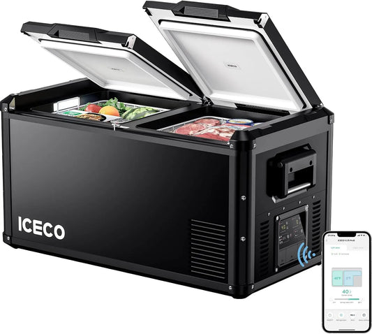 Réfrigérateur VL75 AC 110 ICECO ProD, double USB et DC 12/24 V, 17,8 °C à 10 °C, couvercle multidirectionnel, tension 240 V
