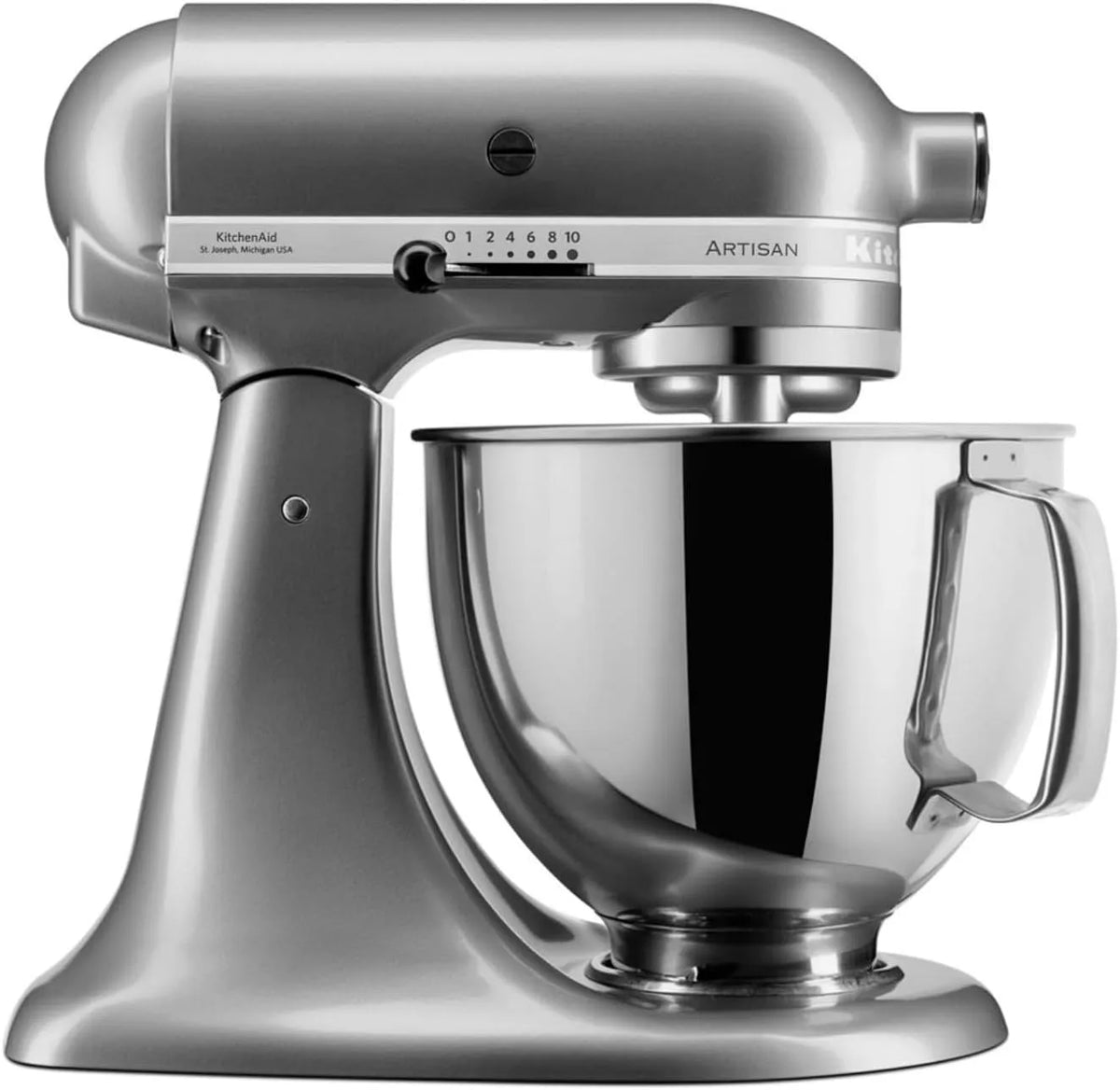 KitchenAid robot pâtissier, Batteur avec 5 accessoires et 2 bols inox de 4,8 et 3 L, Artisan, Robot cuisine multifonctions à tête inclinable