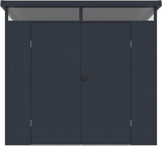 Abri de jardin, MINARO, en résine finition grise Anthracite 4,57 m² avec Plancher