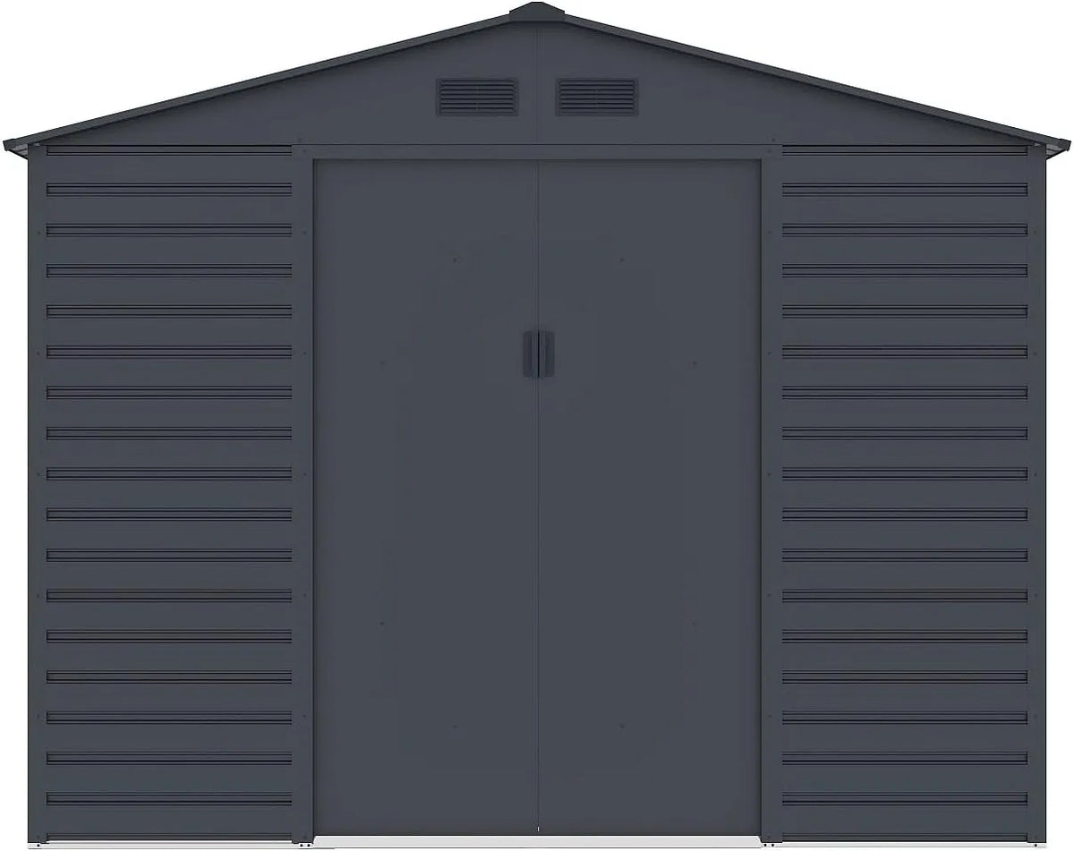 Abri de jardin, 8,94 m², métal en Acier galvanisé, Anthracite, ADELMO