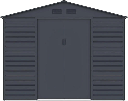 Abri de jardin, 8,94 m², métal en Acier galvanisé, Anthracite, ADELMO