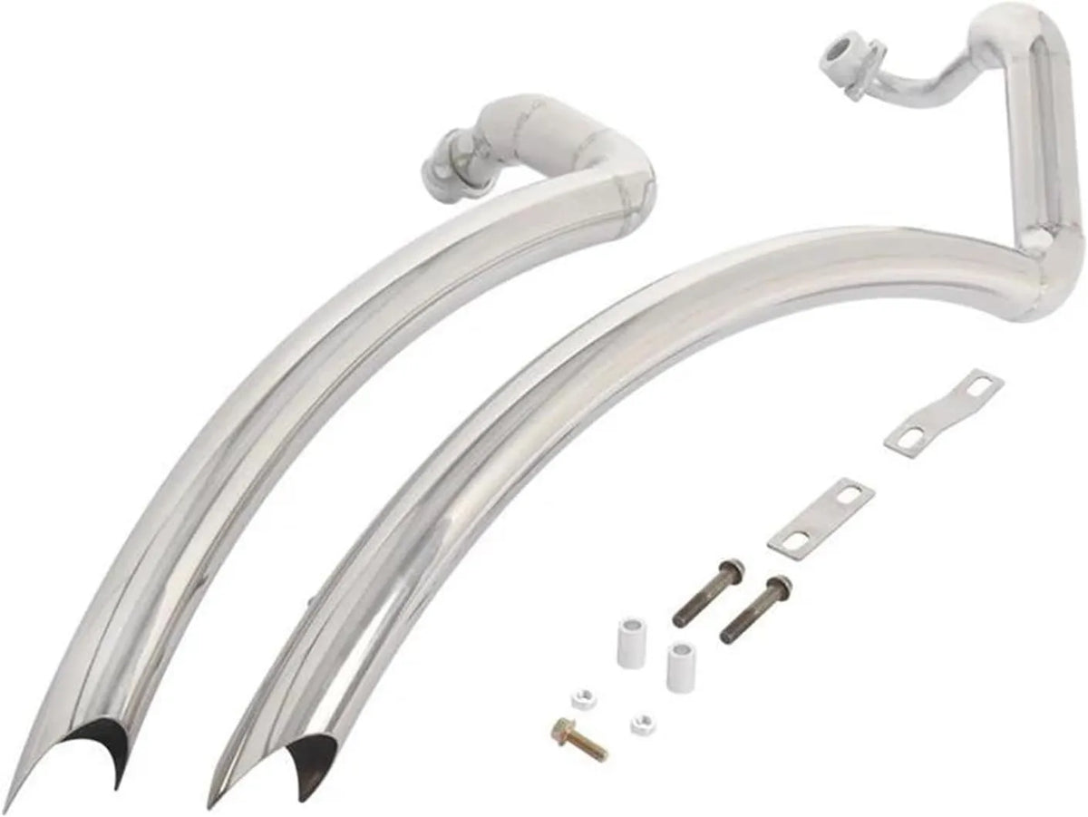 Tuyau Chromé Remplacer l'échappement, finition noire À Enfiler Pour Y-AMAHA V-Star 400 650, Chrome