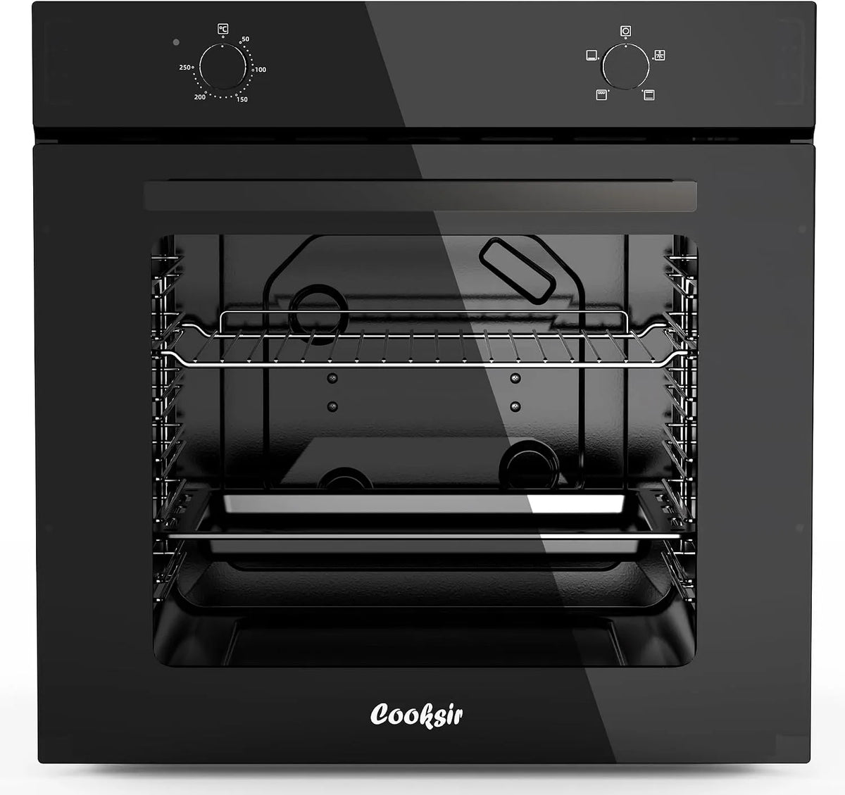 Four, Grande Capacité 65 Liters avec Prise, 4 Fonctions, Bouton Rotatif Mécanique, Encastrable 60CM, puissance 2200W, Double Tube Supérieur