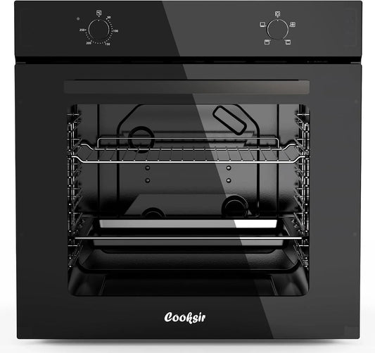 Four, Grande Capacité 65 Liters avec Prise, 4 Fonctions, Bouton Rotatif Mécanique, Encastrable 60CM, puissance 2200W, Double Tube Supérieur