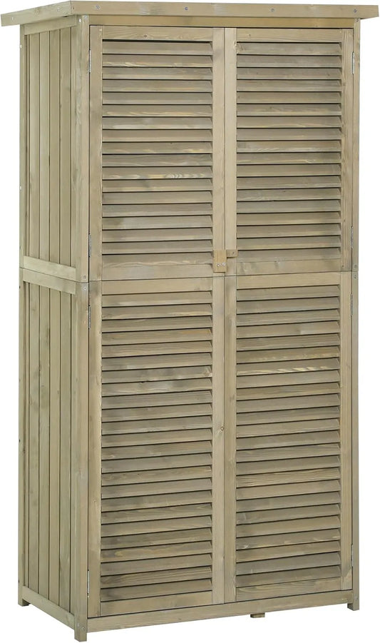Armoire de jardin Outsunny 160H, abri Jardin Remise pour Outils sur Pied dim. 87L x 47l x cm 2 étagères Portes