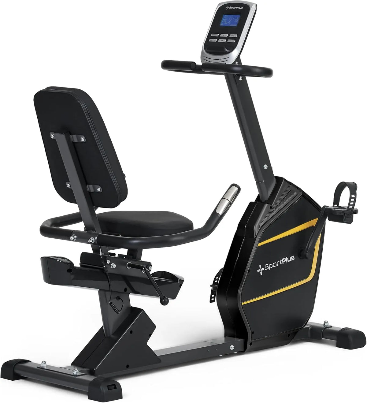 Vélo SportPlus, jusqu'à 200 Watts, siège extra souple, Dernière édition, d'appartement avec frein magnétique 24 niveaux de Résistance, fitness assis