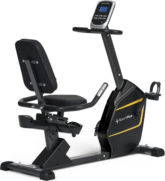 Vélo SportPlus, jusqu'à 200 Watts, siège extra souple, Dernière édition, d'appartement avec frein magnétique 24 niveaux de Résistance, fitness assis