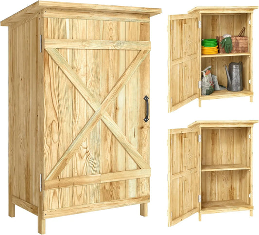 Abri de jardin Outsunny, Cabane de Jardin en Bois 63,5x40x90 cm extérieur Rangement d'outils