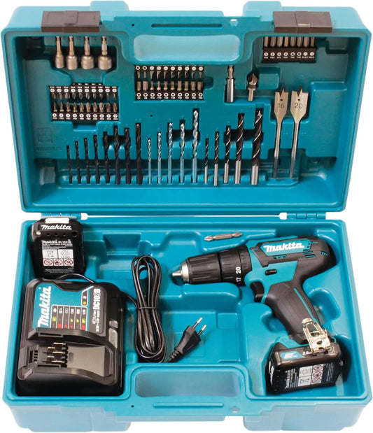 Makita perceuse HP333DSAX1, 2 batteries + chargeur dans c t de transport, visseuse à percussion sans fil 12 V max. 2 Ah