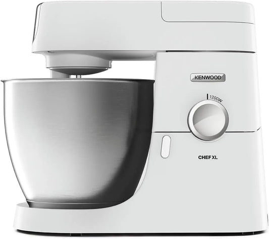 Kenwood robot pâtissier KVL4100W, avec 3 Crochets et Fouets pour Pétrir, Chef XL, finition blanche, Bol de 6.7 L Lavable au Lave-Vaisselle