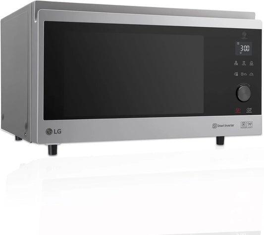 LG four à micro-ondes MJ3965ACS, Four 4 en 1 Smart Inverter, convection maximale de 1 850 W, gril de 950 W, capacité de 39 l, en acier inoxydable