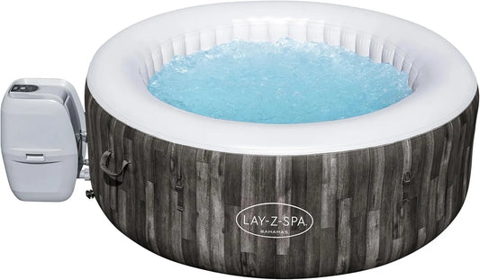 Spa Gonflable, Rond Lay-Z-Spa Bahamas Airjet Motif Bois 2 à 4 Personnes, dimensions 180 x 66 cm
