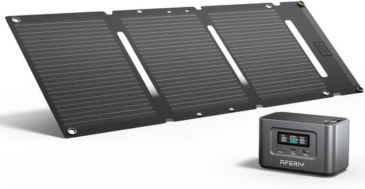 Modèle Electrique Portable avec Panneau Solaire 31000 PD3.0 AFERIY Generateur, 31000 mAh, 6 Protections Intégrées, pour Voyage, Camping
