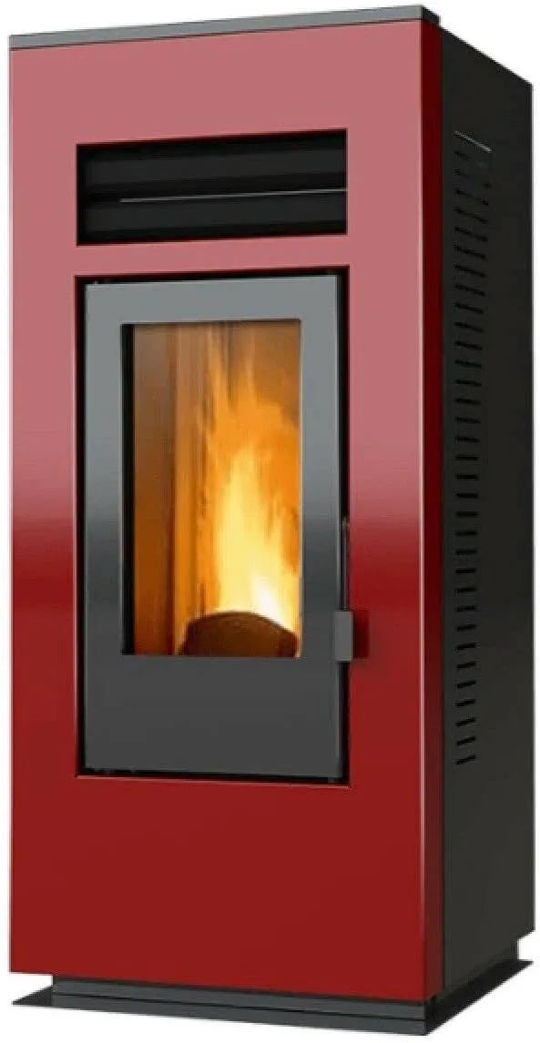 Poêle à, pellet Canalisée Optima Modèle One 12 C ventilée Couleur Bordeaux