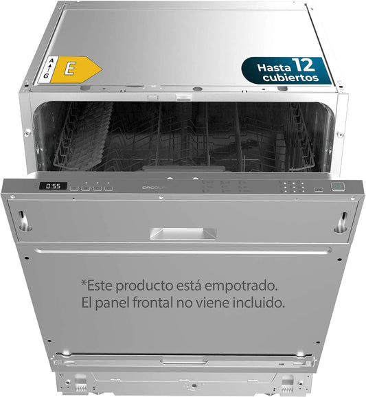 Cecotec lave-vaisselle 6110, Intégrable 60cm Bolero Aguazero Full-BI. 1850W, 12 Couverts et 7 Programmes, Programme 3 en 1, Départ Différé