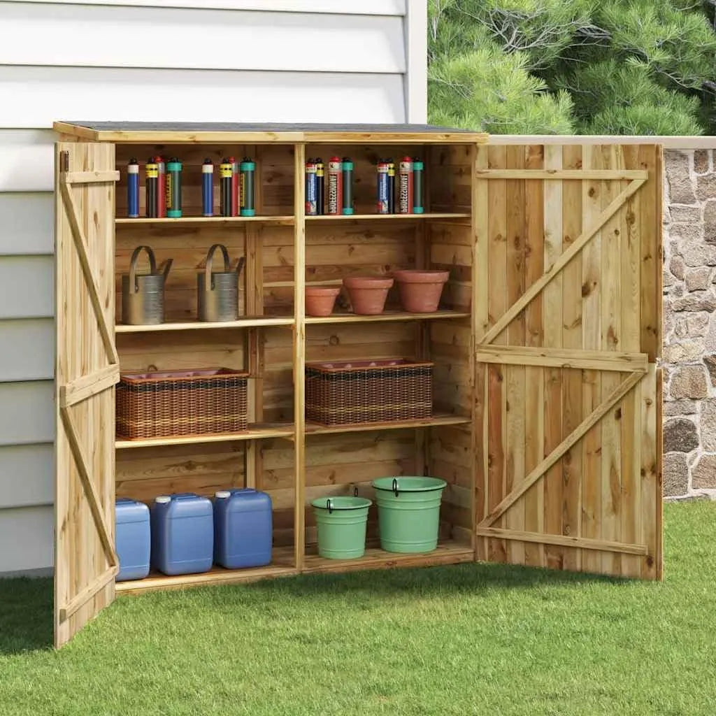Abri à outils, 163 x 50 x 171 cm en pin massif, pour jardin, terrasse et balcon