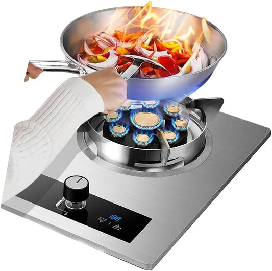 Cuisinière à gaz, puissance 5 KW, Avec Protection Contre L'extinction De La Flamme Et Minuterie, Plaque De Cuisson Encastrable Pour Le Camping