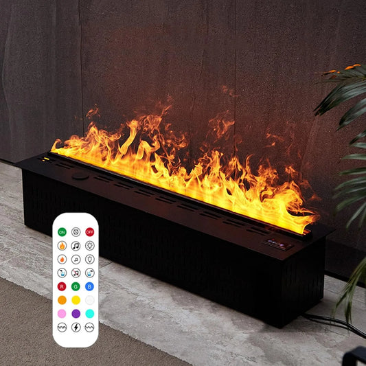 Cheminée électrique, Commande Tactile, 3D À Vapeur d'eau, Humidificateur Encastré télécommande incluse, Humidificateur À Remplissage Automatique