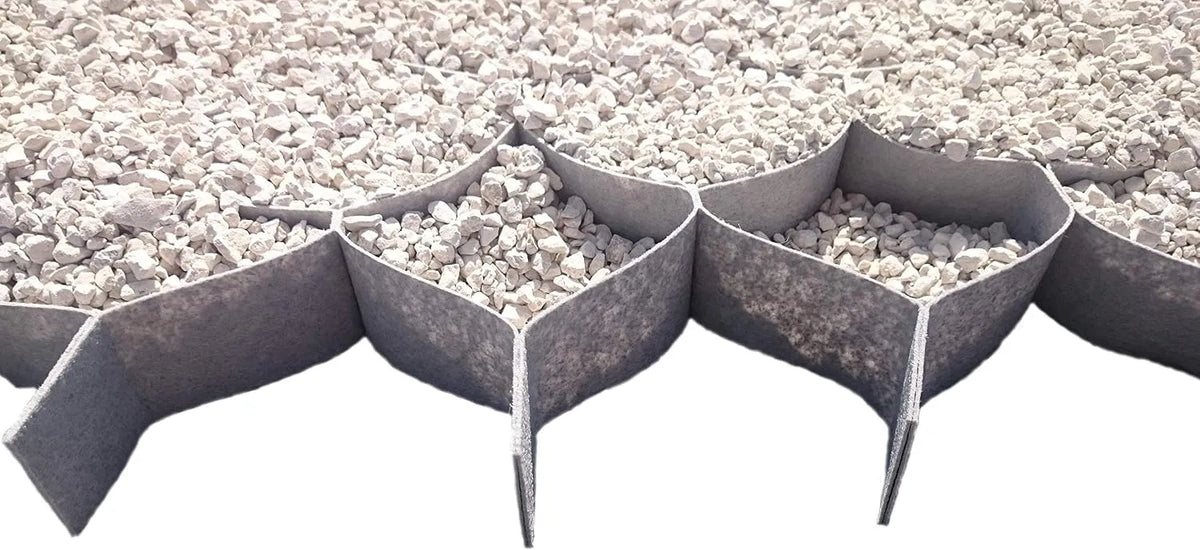 Modèle dimensions Gravier pour chemins 1x15-15 Stabilisateur de, *Pack 75 m2* 5x15x15 cm, décoration extérieure 100% polypropylène, entrées de garages