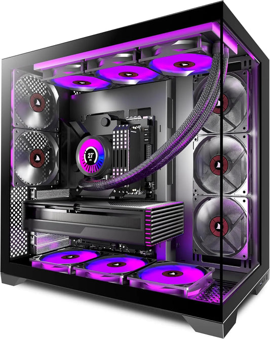 Ventilateur, 5 Ventilateurs préinstallés, KEDIERS Boîtier PC, boîtier de Jeu ATX Mid Tower