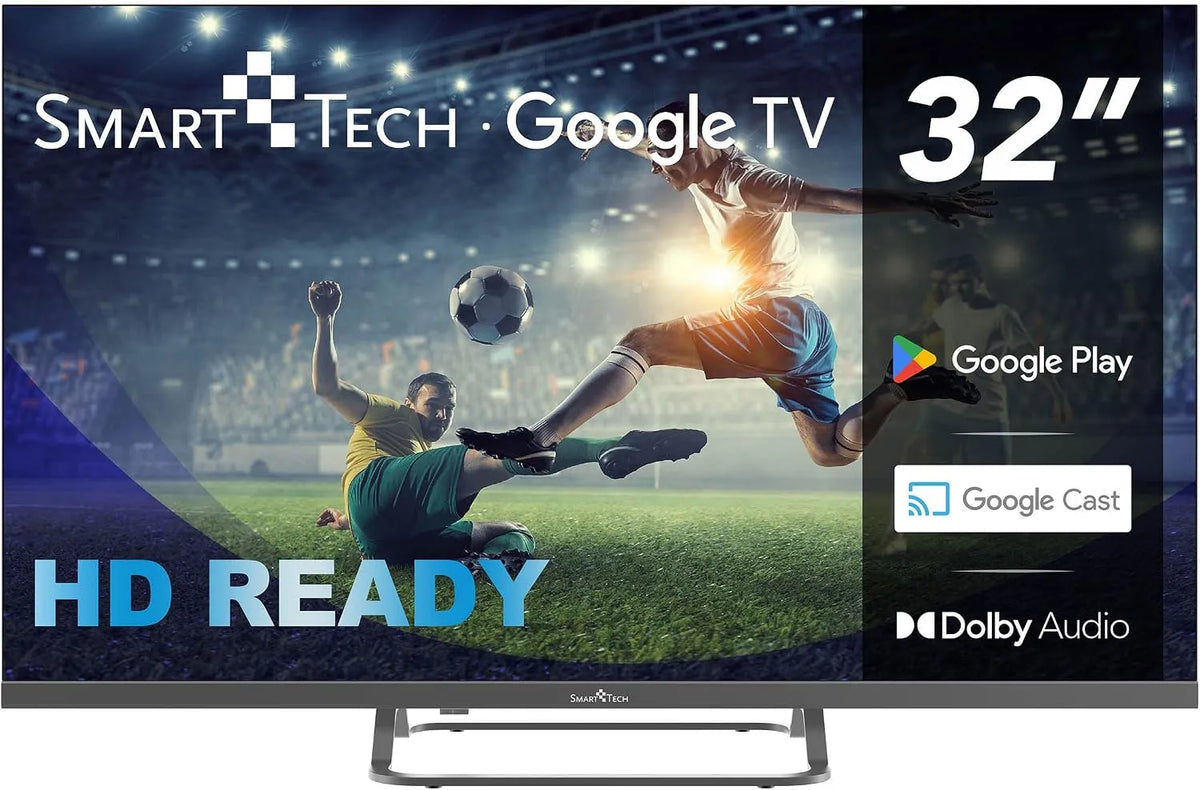 Smart TV HD 32 32HG01V 1366, largeur 80 cm, Résolution: * 768, Classe énergétique E, Smart Tech TV LED ', Google HDMI, USB