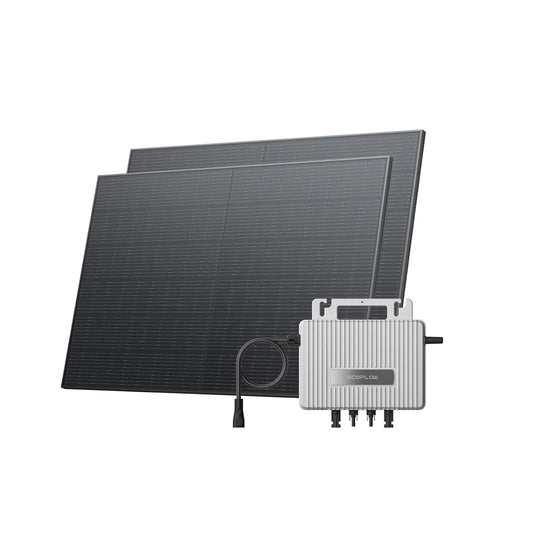 Pour balcon EcoFlow STREAM Kit solaire, panneaux solaires 400W*2, Wi-Fi et APP, idéal pour balcons, jardins, toits et murs