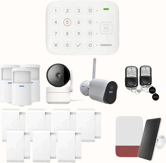 Daewoo modèle, Pack Alarme Connectée WiFi Vigilia VIG104, Système sans Fil et sans Abonnement, Compatible Animaux, Application Incluse