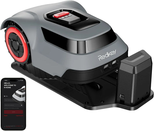 Tondeuse MGC500 Redkey Robot, Pente de montée 45%, Détection de Rupture de Câble, Contrôle Via Application, pour Jardins, Max. 500 m²