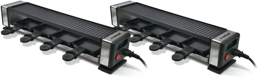 Lot de 2 appareils à raclette connectables 1124050 Rotel, dimensions 49,7 x 10,5 x 10,1 cm, Machine à raclette, Acier Inoxydable, Plastique