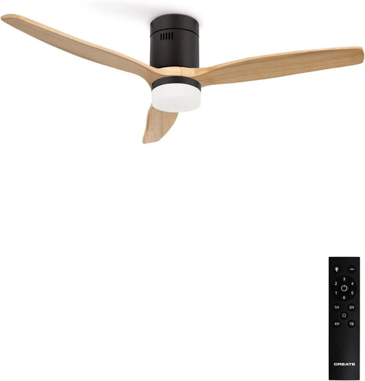 Ventilateur CREATE WINDCALM L/, puissance 40 W, Ø152 cm, 6 niveaux de vitesse, 6 niveaux de vitesse, 3 températures de lumière, fonction été