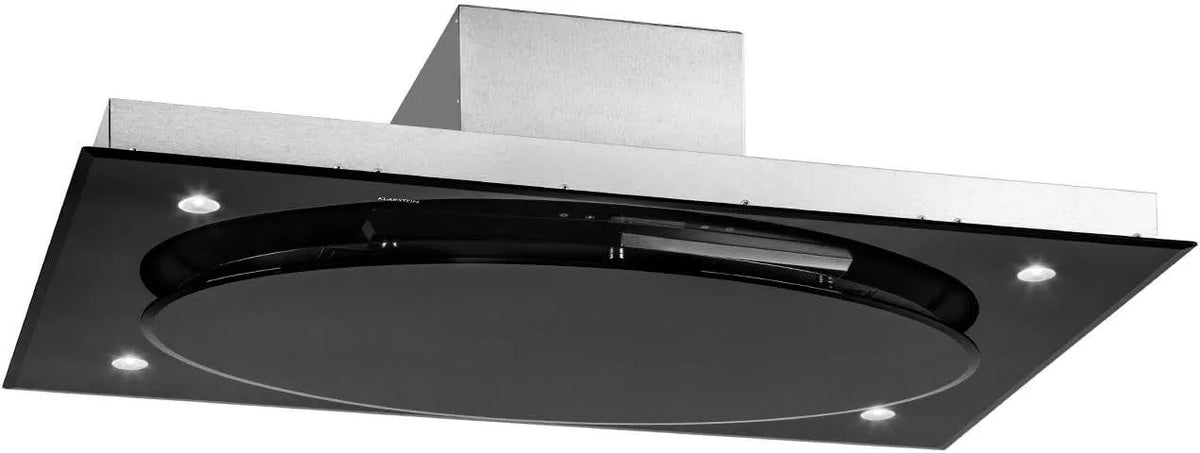 Klarstein hotte aspirante, 110 cm,800m³, 800m³/h, h,3 niveaux, Éclairage via 4 LEDs, Timer,4X filtres à graisse, Secret Service Black Edition