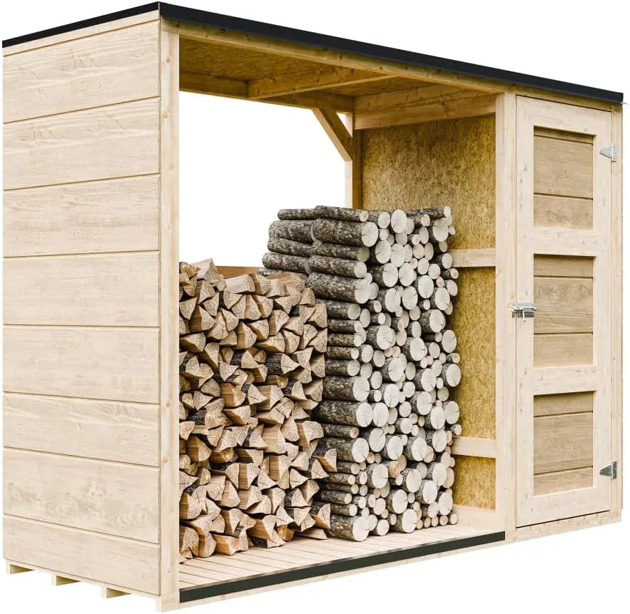 Abri à outils H159 M981, 75 x 217 x cm, 1,09 m² + 0.53 m², Abri à bûches extérieur, TIMBELA