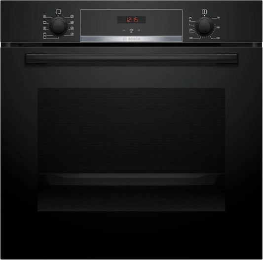 Bosch four HBA514BB3, air chaud 3D pour une cuisson uniforme sur 3 niveaux, aide au nettoyage hydrolytique, finition noire, écran LED