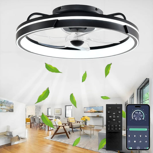 Ventilateur, 6 niveaux de vitesse, 6 niveaux de vitesse, puissance 64W Dimmable Plafonnier LED