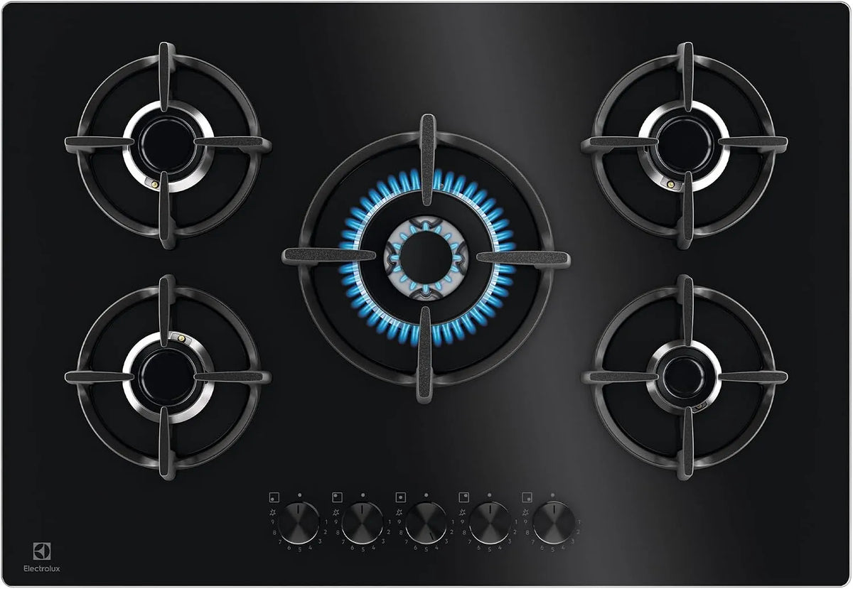 Table de cuisson EGG75372K, Gaz 75cm 5 Feux finition noire