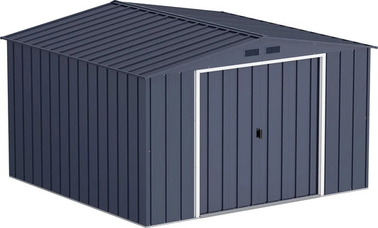 Abri de jardin ECO 10, en Métal Galvanisé à Chaud, Structure de Toit Renforcée, Anthracite, Duramax x 10, 9.16 m², Abri de Stockage d'Outils