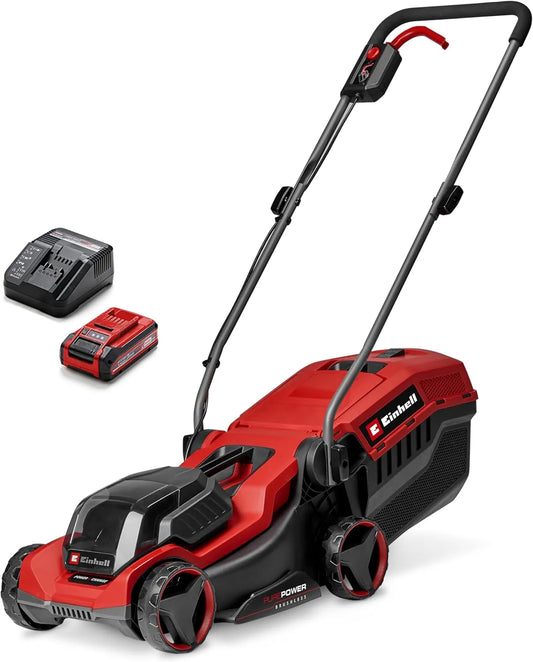 Einhell tondeuse à gazon GE-CM 18, Max. 175 m², Largeur de Coupe 30 cm, 1 x 3,0 Ah, Power X-Change, sans Fil /30-1 Li BL, tension 18 V, bac 27 L