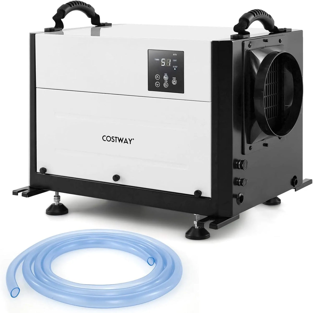 Costway déshumidificateur, capacité 58,5 L, Industriel avec 3 Modes Minuterie de 24 H Tuyau de Vidange et Dégivrage Automatique, Professionnel, Jour