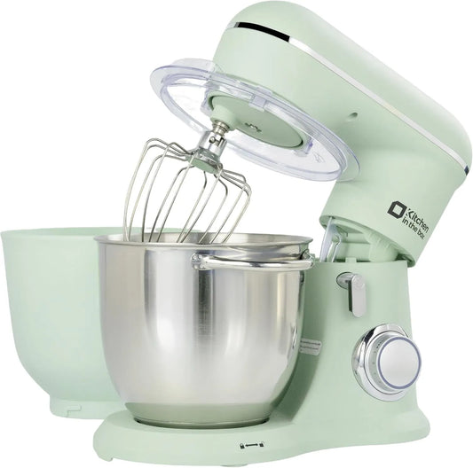 Robot pâtissier 4.5L+5L 2Bols, puissance 1300W Pétrin Professionnel avec Fouet, Robots de Cuisine, Vert