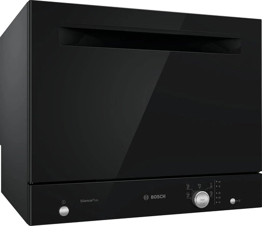 Bosch lave-vaisselle SKS51E36EU, Compact Série 2, largeur 55 cm, 5 programmes, 6 couverts, Moteur EcoSilence Drive, Pose-libre, finition noire