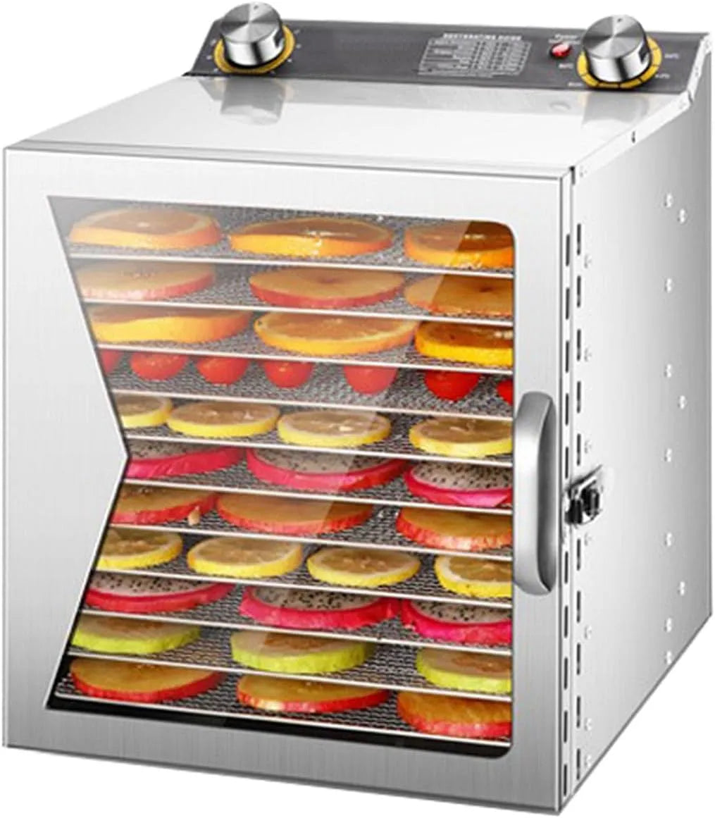 Déshydrateur alimentaire, Séchoir à Aliments en INOX à 6-18 Plateaux, Fruits Et Friandises 12-Layer, Herbes