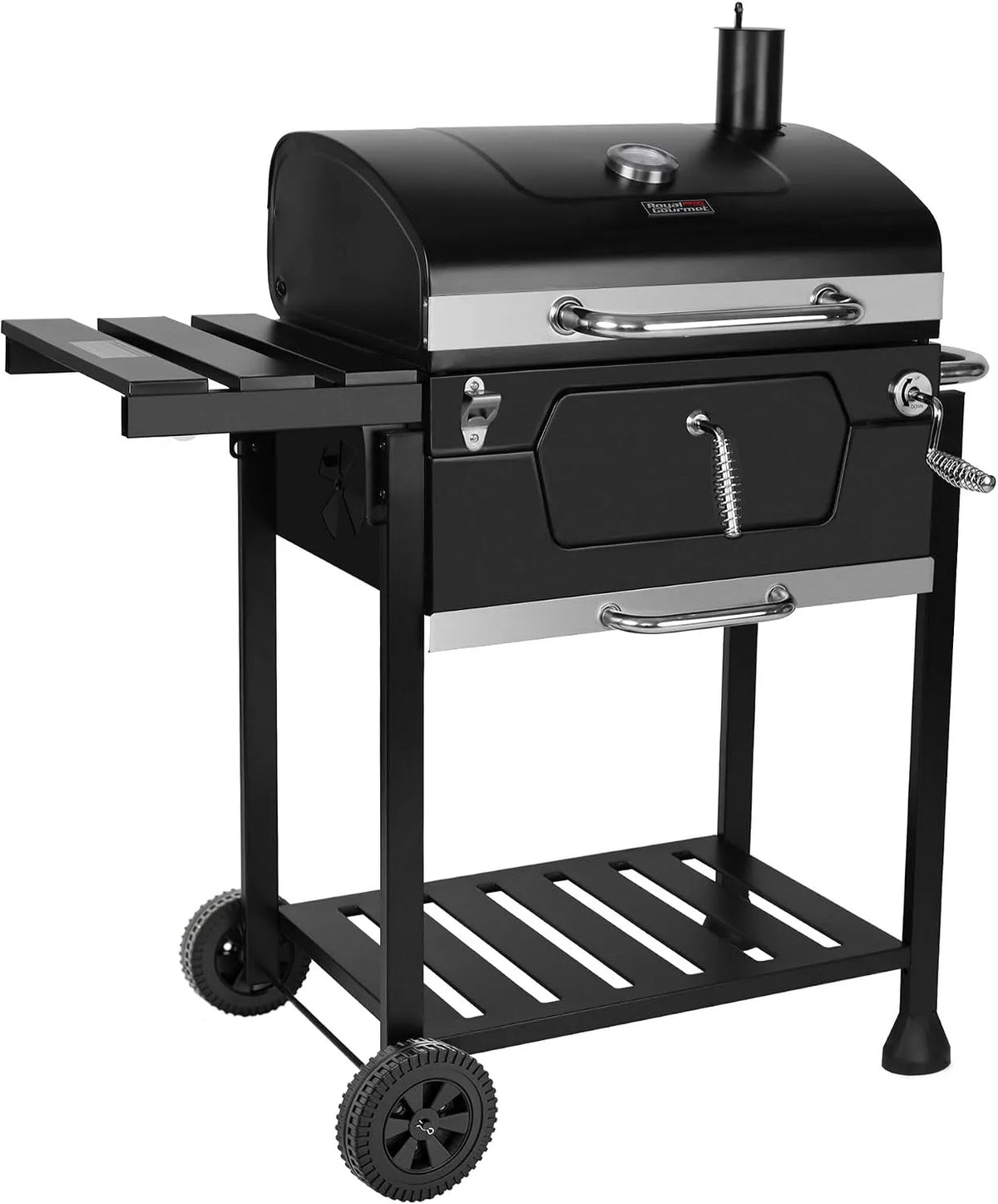 Barbecue Royal Gourmet, Grill à Charbon 100 x 64,5 x 104,5 cm, à Charbon de Bois, Chariot à avec Couvercle, Jardin