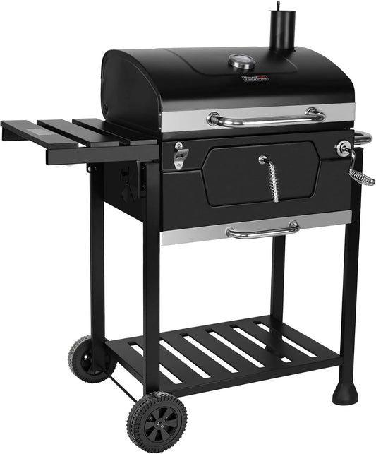 Barbecue Royal Gourmet, Grill à Charbon 100 x 64,5 x 104,5 cm, à Charbon de Bois, Chariot à avec Couvercle, Jardin
