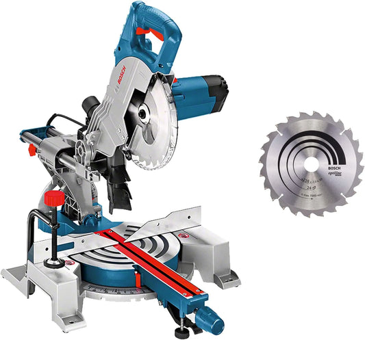 Bosch Professional scie à onglets radiale GCM 80 SJ, 1 400 W, Ø de lame: 216 mm, avec 2 lames de scie circulaire, clé six pans mâle